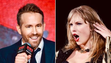 Composite showing  Ryan Reynolds and Taylor Swift